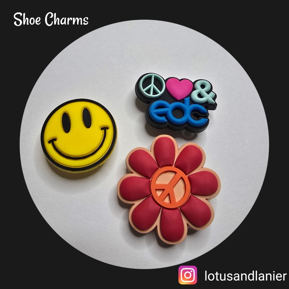 Shoe Charms EDC Electronic Daisy Carnival  Set Of 3